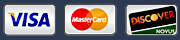 Visa, MasterCard, and Discover accepted